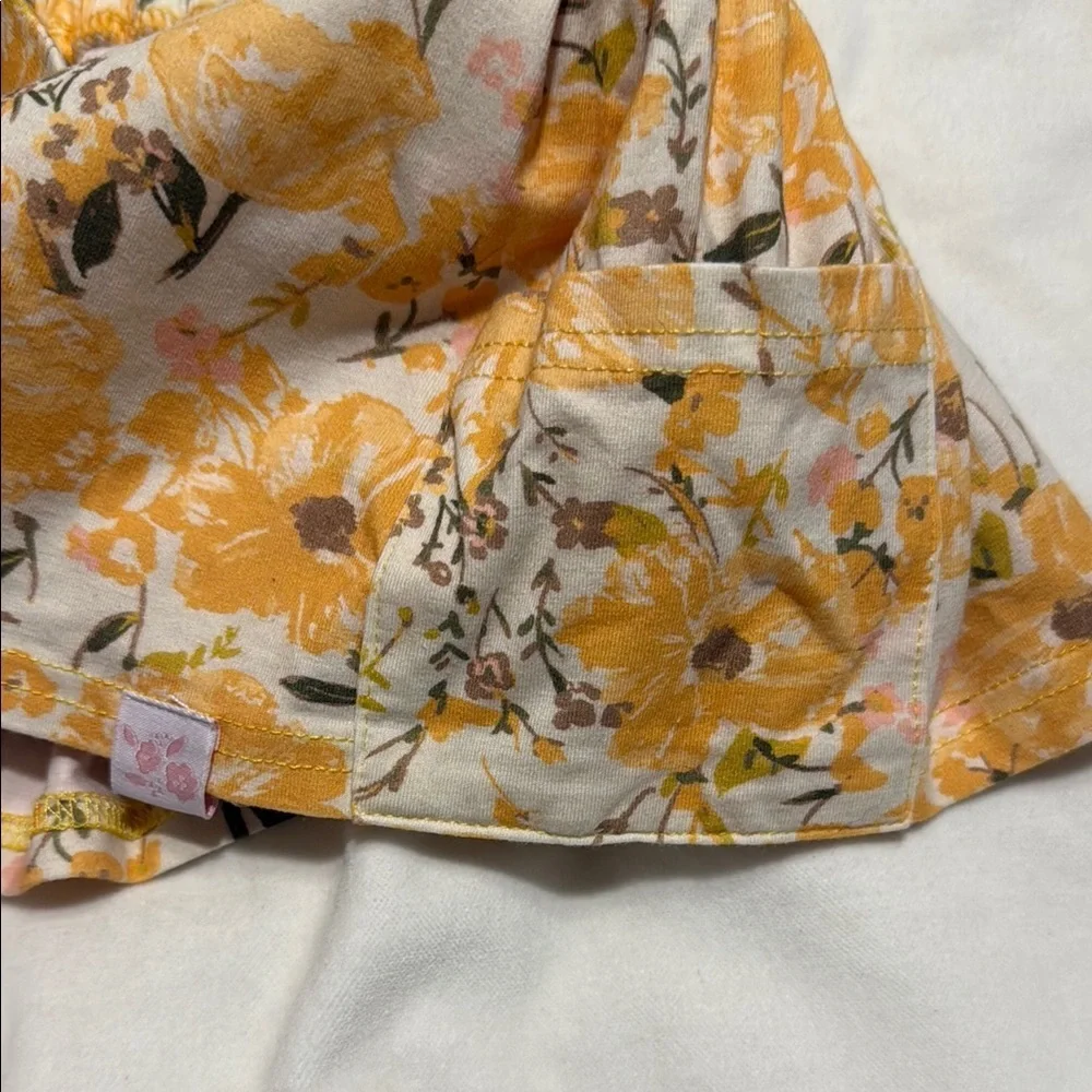 SweetHoney Floral Skort in Yellow and Pink